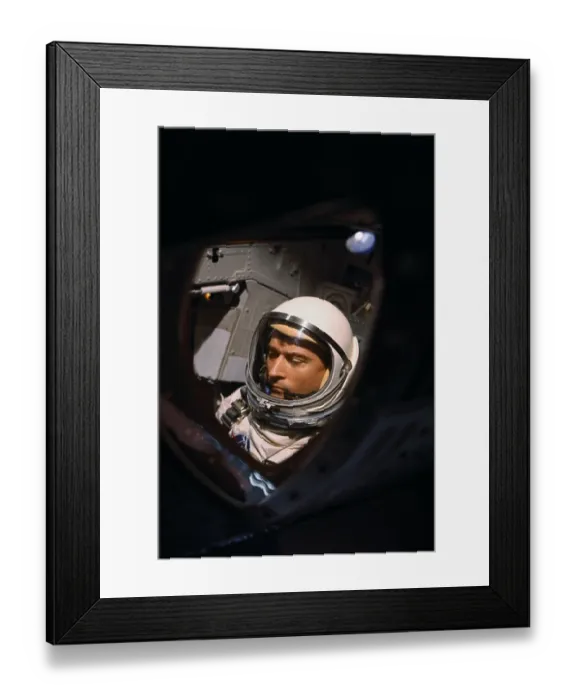 Framed Print : John W. Young Sitting in Capsule Framed Print : John W. Young Sitting in Capsule