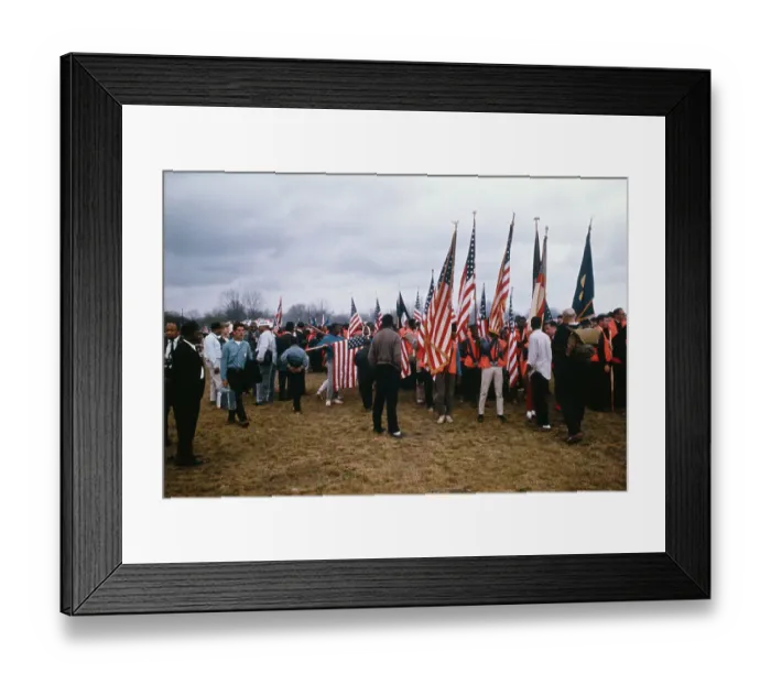Framed Print : Civil Rights Marchers Carrying Flags Framed Print : Civil Rights Marchers Carrying Flags