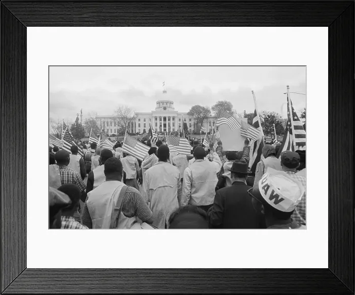 Framed Print : Marchers At Alabama State Capitol Building Framed Print : Marchers At Alabama State Capitol Building