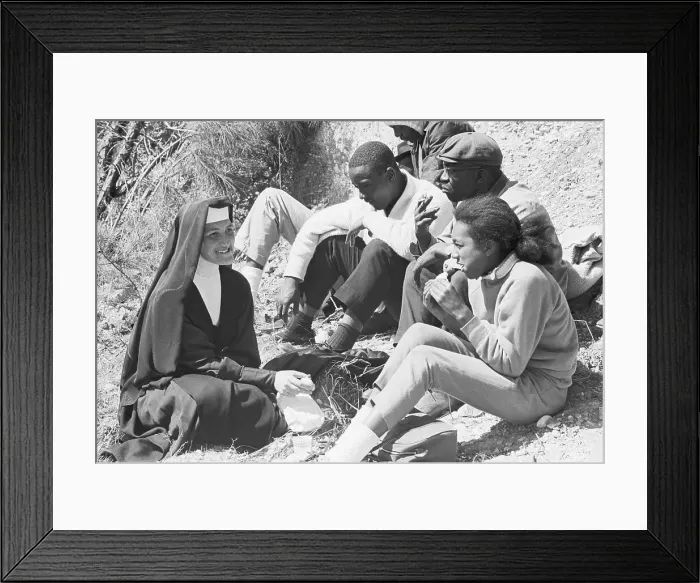 Framed Print : Nun Shares Food With Civil Rights Marchers Framed Print : Nun Shares Food With Civil Rights Marchers