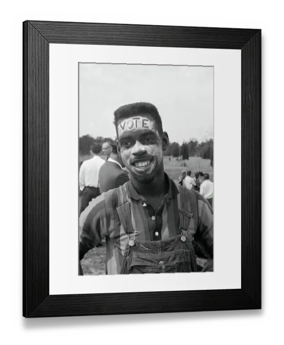 Framed Print : Freedom Marcher BobbySimmons with Lotion on Face Spelling Vote Framed Print : Freedom Marcher BobbySimmons with Lotion on Face Spelling Vote