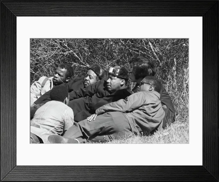 Framed Print : Civil Rights March Leaders Lying Resting Framed Print : Civil Rights March Leaders Lying Resting