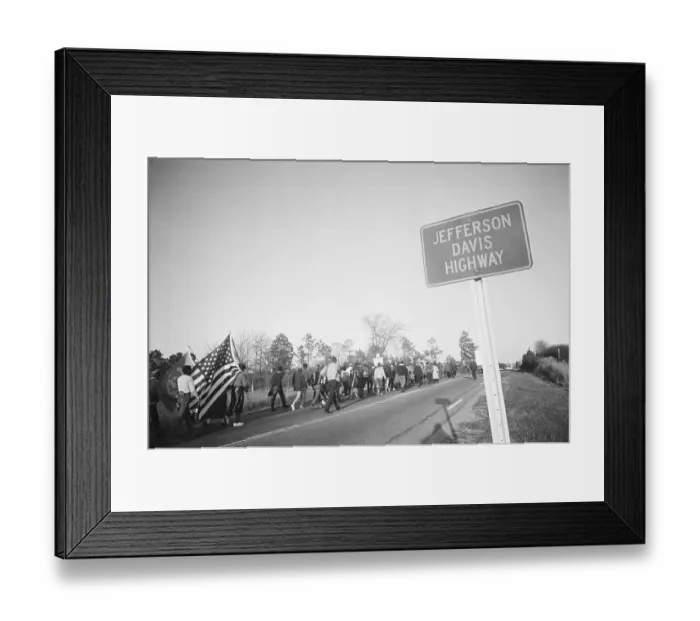 Framed Print : Marchers On Jefferson Davis Highway Framed Print : Marchers On Jefferson Davis Highway