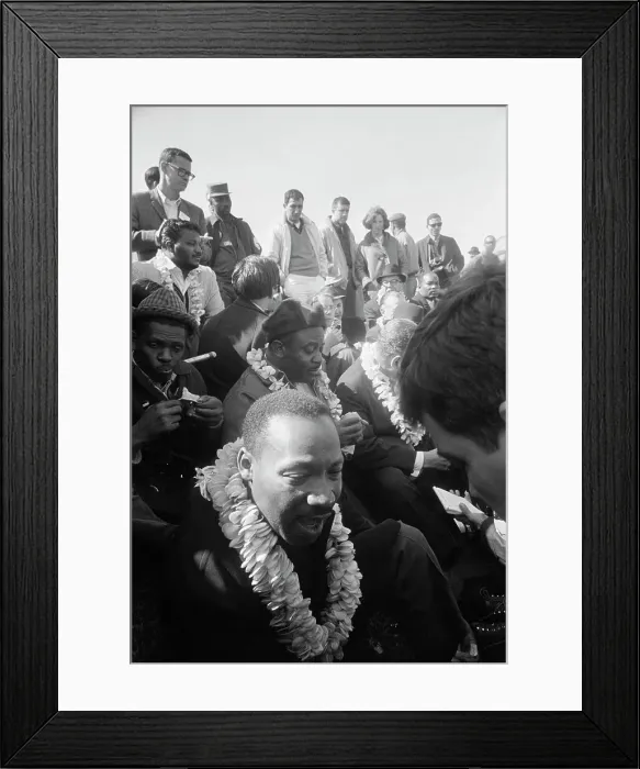 Framed Print : Dr. M.L. King & Marchers Taking Break Framed Print : Dr. M.L. King & Marchers Taking Break
