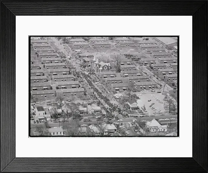 Framed Print : Aerial View Of Civil Rights Marchers Framed Print : Aerial View Of Civil Rights Marchers