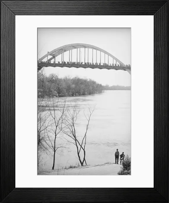 Framed Print : Men Watching Marchers Crossing Edmund Pettus Bridge Framed Print : Men Watching Marchers Crossing Edmund Pettus Bridge