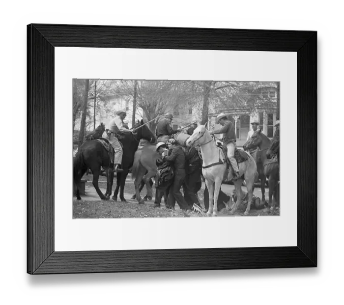 Framed Print : Mounted Police Officers Attacking Marchers Framed Print : Mounted Police Officers Attacking Marchers