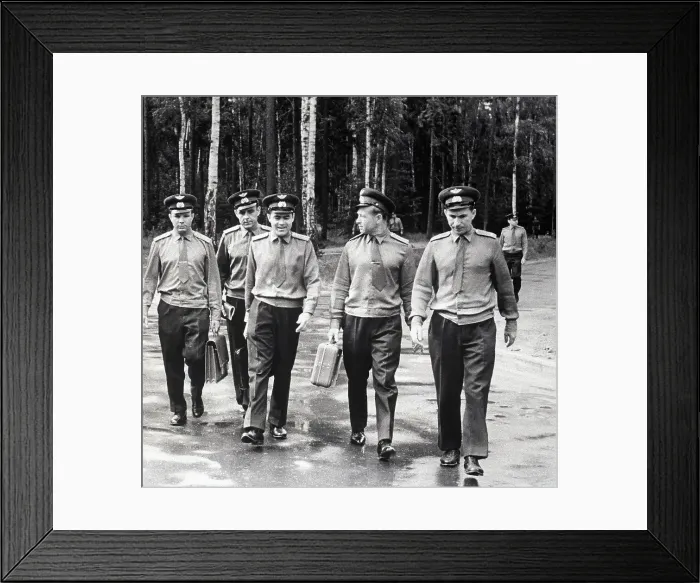 Framed Print : Russian Cosmonauts Walking Together Framed Print : Russian Cosmonauts Walking Together