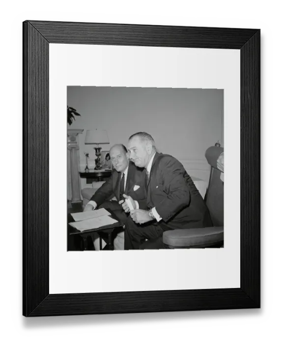 Framed Print : Portrait of President Johnson and Nicholas deB. Katzenbach Framed Print : Portrait of President Johnson and Nicholas deB. Katzenbach