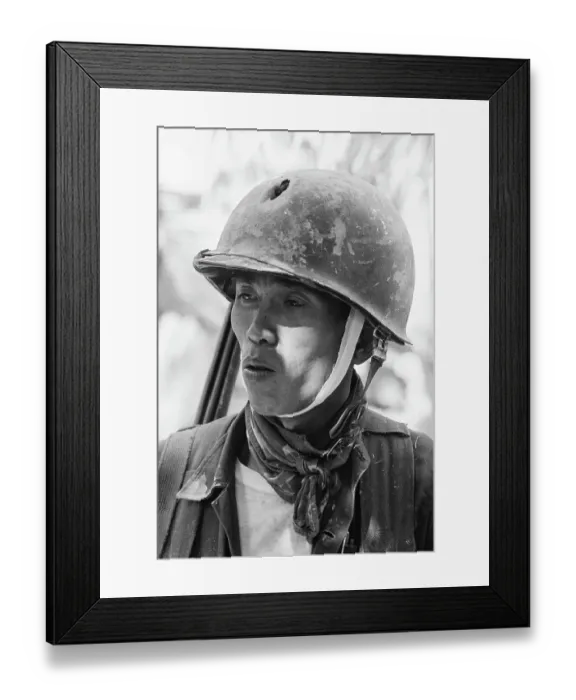 Framed Print : Vietnamese Ranger W / Hole In His Helmet Framed Print : Vietnamese Ranger W / Hole In His Helmet