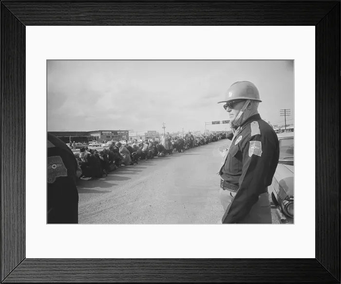 Framed Print : State Trooper Observing Civil Rights Marchers Framed Print : State Trooper Observing Civil Rights Marchers