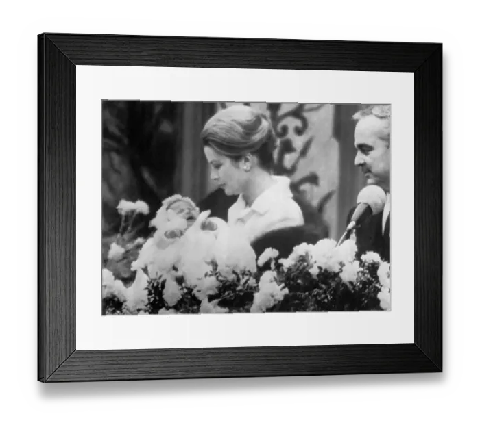 Framed Print : Princess Grace Holding Infant Framed Print : Princess Grace Holding Infant