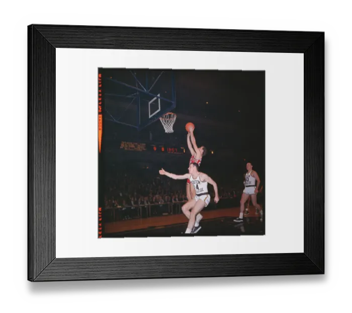 Framed Print : Basketball Players Battling at Net Framed Print : Basketball Players Battling at Net
