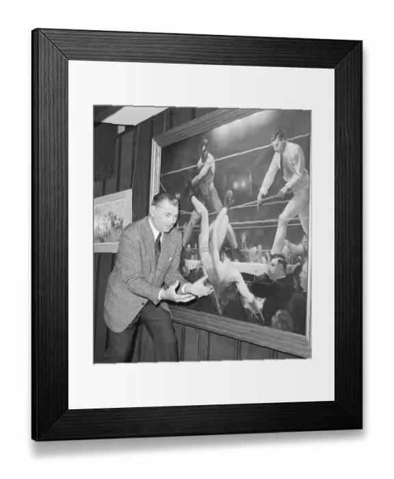 Framed Print : Jack Dempsey Catching Himself in Painting Framed Print : Jack Dempsey Catching Himself in Painting