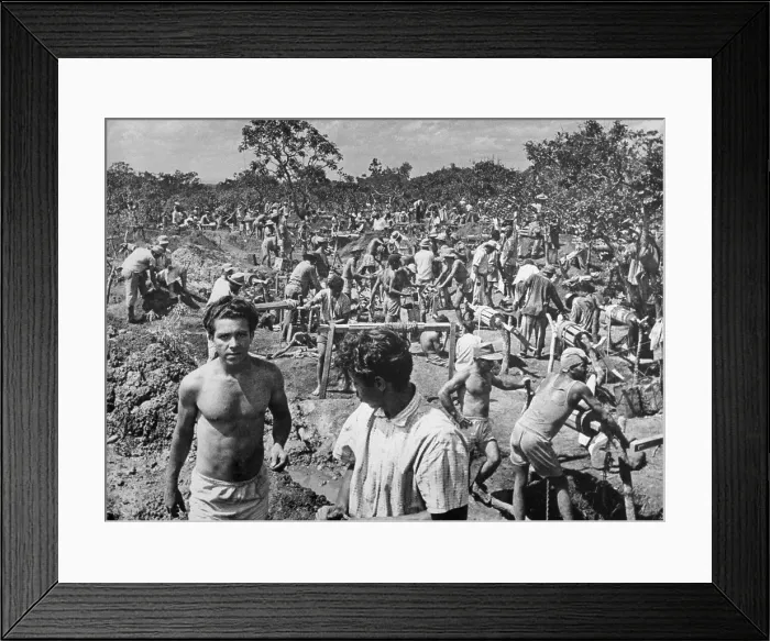 Framed Print : Topaz and Quartz Miners in Brazil