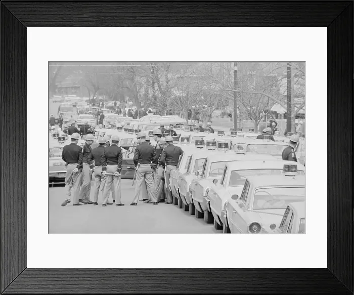 Framed Print : Road Block of State Troopers Framed Print : Road Block of State Troopers
