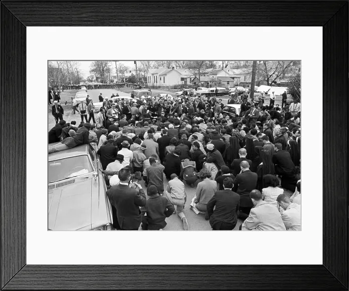 Framed Print : Civil Rights Marchers Kneeling in Prayer Framed Print : Civil Rights Marchers Kneeling in Prayer