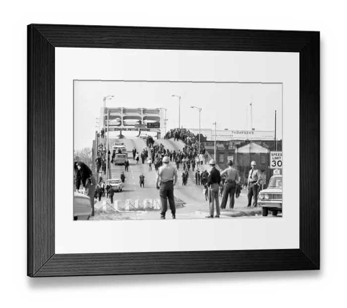 Framed Print : Civil Rights Marchers on Bridge Framed Print : Civil Rights Marchers on Bridge
