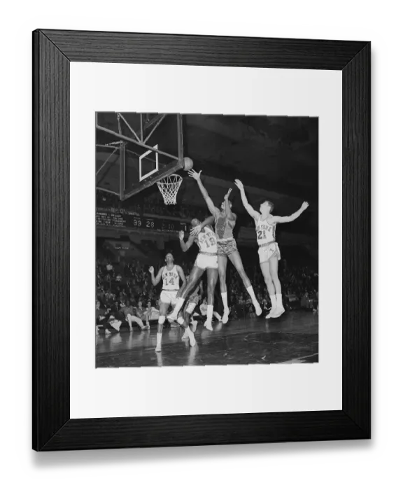 Framed Print : Wilt Chamberlain Scoring Basket Framed Print : Wilt Chamberlain Scoring Basket