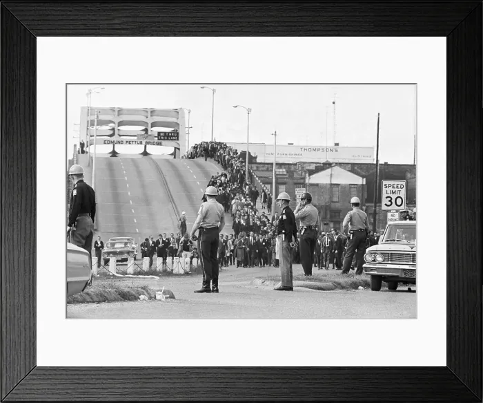 Framed Print : Civil Rights Marchers on Bridge Framed Print : Civil Rights Marchers on Bridge