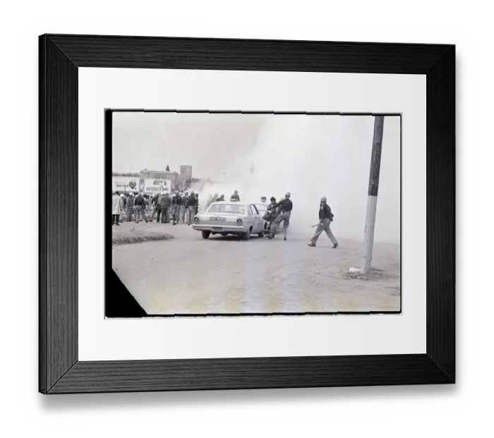 Framed Print : Alabama State Troopers Spray Tear Gas at Marchers Framed Print : Alabama State Troopers Spray Tear Gas at Marchers