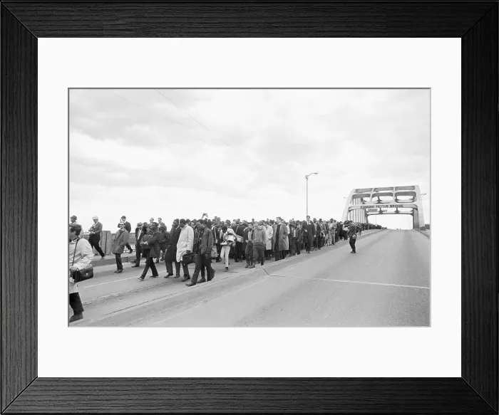 Framed Print : Civil Rights Demonstrators on Bridge Framed Print : Civil Rights Demonstrators on Bridge