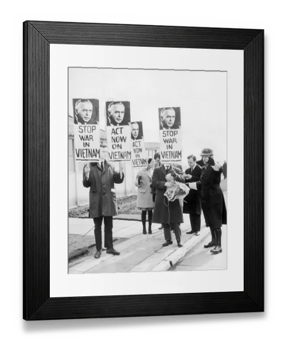 Framed Print : Vietnam War Protesters at Airport Framed Print : Vietnam War Protesters at Airport