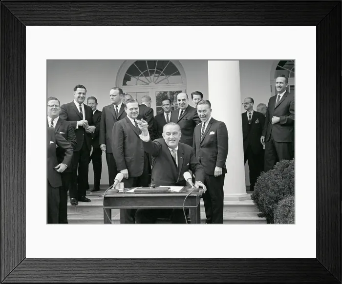 Framed Print : Lyndon Johnson Seated Tossing Pen Framed Print : Lyndon Johnson Seated Tossing Pen