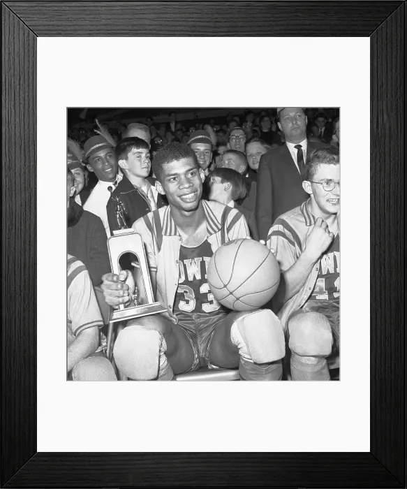 Framed Print : Lew Alcindor with Game Ball and MVP Trophy Framed Print : Lew Alcindor with Game Ball and MVP Trophy