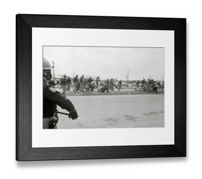 Framed Print : State Troopers Controlling Civil Rights Marchers Framed Print : State Troopers Controlling Civil Rights Marchers