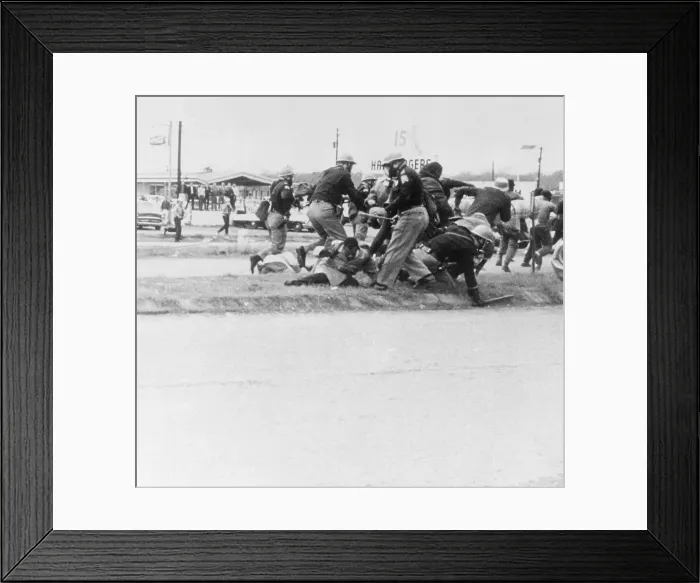 Framed Print : Civil Rights Leader John Lewis Attacked by Police Framed Print : Civil Rights Leader John Lewis Attacked by Police