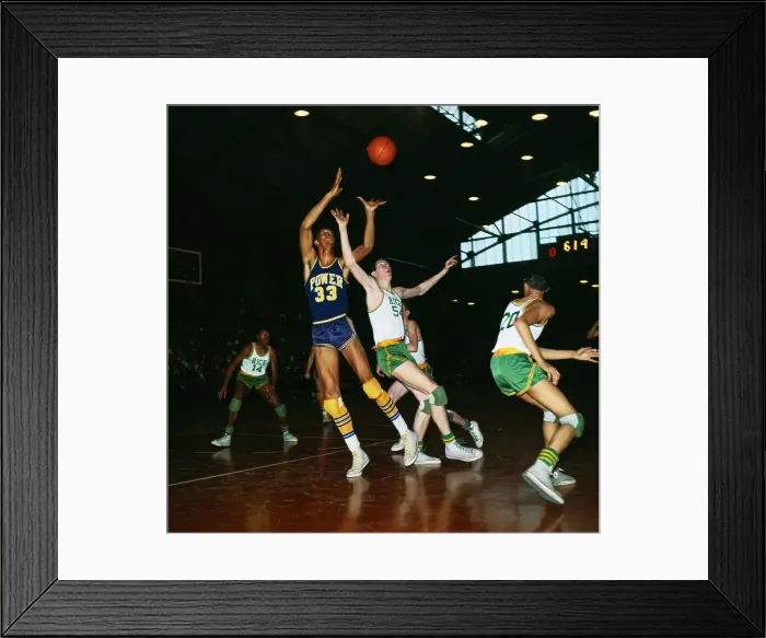 Framed Print : Lew Alcindor Hanging from Basketball Rim Framed Print : Lew Alcindor Hanging from Basketball Rim