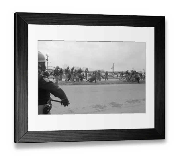 Framed Print : Alabama State Troopers Attacking Marchers Framed Print : Alabama State Troopers Attacking Marchers
