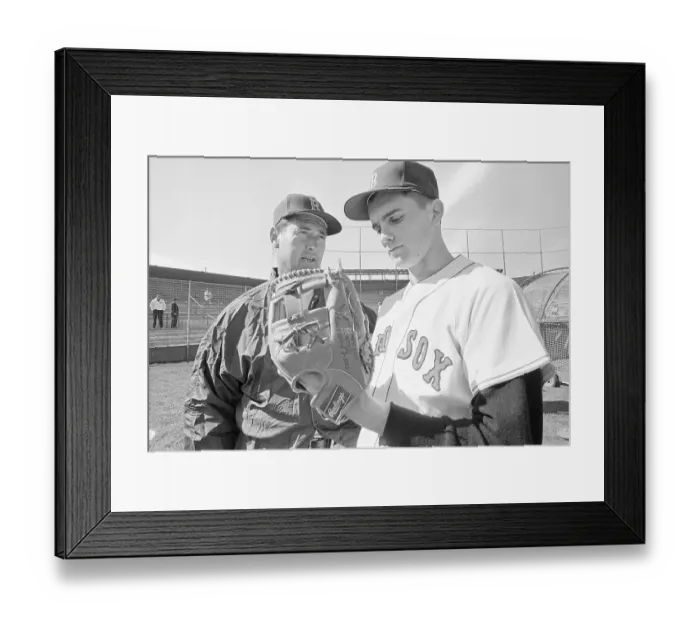 Framed Print : Ted Williams and Tony Conigliaro Talking on Field