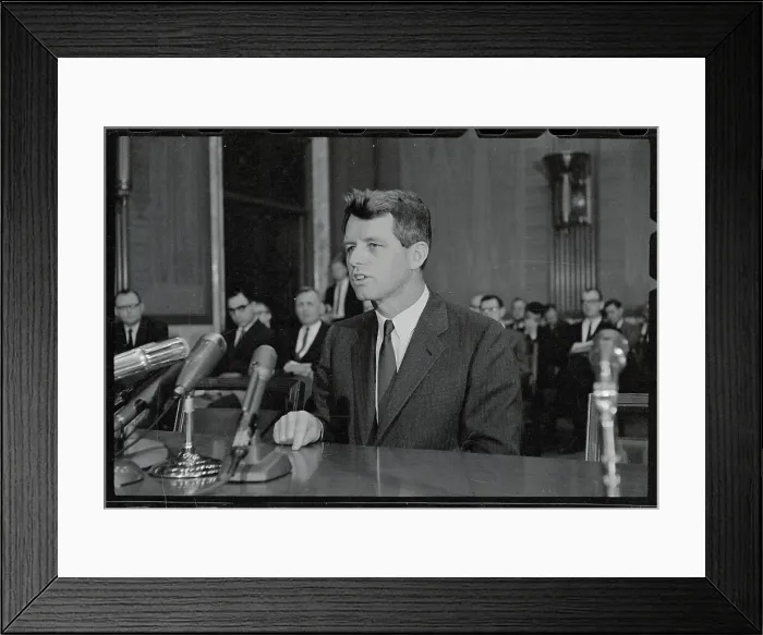 Framed Print : Robert Francis Kennedy Speaking at Microphone Framed Print : Robert Francis Kennedy Speaking at Microphone