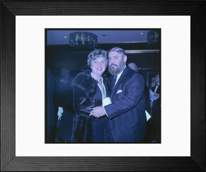 Framed Print : Zero Mostel and His Wife Framed Print : Zero Mostel and His Wife