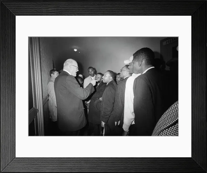 Framed Print : White Man Pointing At Martin L. King