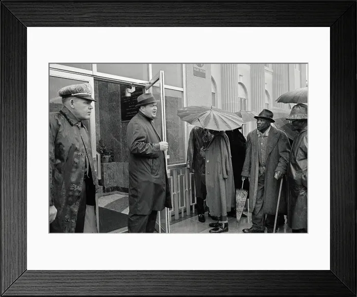 Framed Print : Black Voters Waiting as Sheriff Jim Clark Calls Numbers Framed Print : Black Voters Waiting as Sheriff Jim Clark Calls Numbers