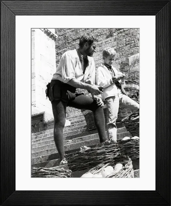 Framed Print : Charlton Heston with Son Fraser