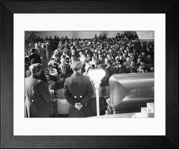Framed Print : Mourners Seated During Malcolm X Funeral Framed Print : Mourners Seated During Malcolm X Funeral