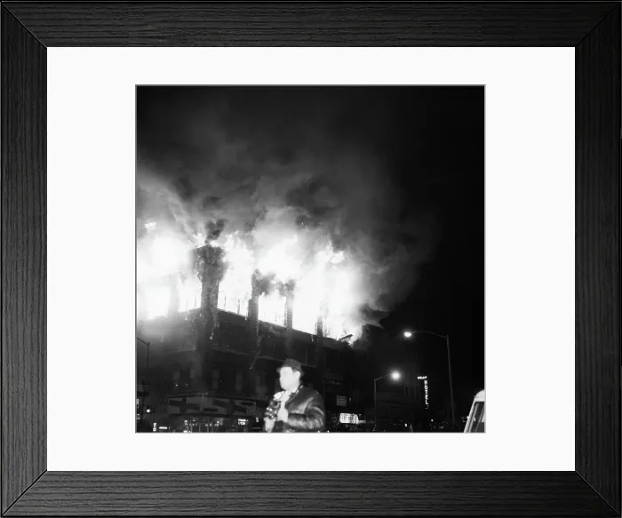 Framed Print : Mosque Burning in Harlem Fire Framed Print : Mosque Burning in Harlem Fire
