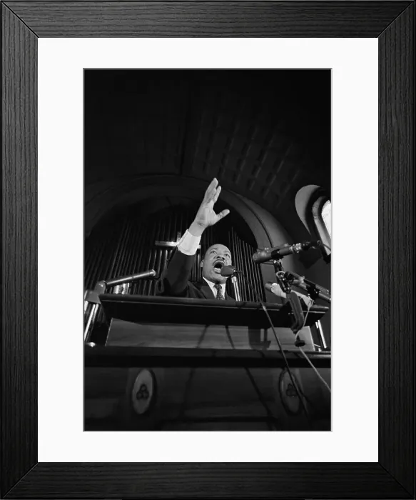 Framed Print : Martin Luther King Speaking at Rights Rally Framed Print : Martin Luther King Speaking at Rights Rally