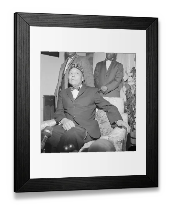 Framed Print : Elijah Muhammad Speaking to Press Framed Print : Elijah Muhammad Speaking to Press