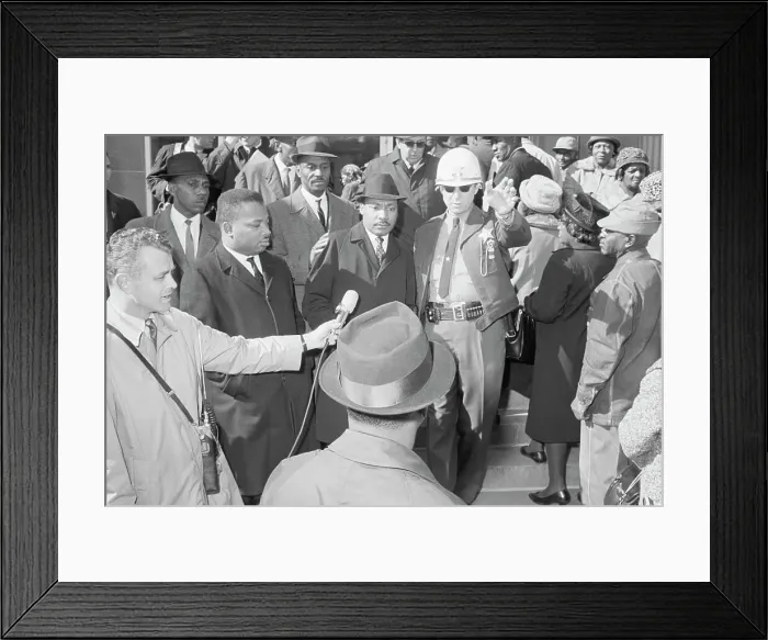 Framed Print : Martin Luther King With Deputy Sheriff Framed Print : Martin Luther King With Deputy Sheriff