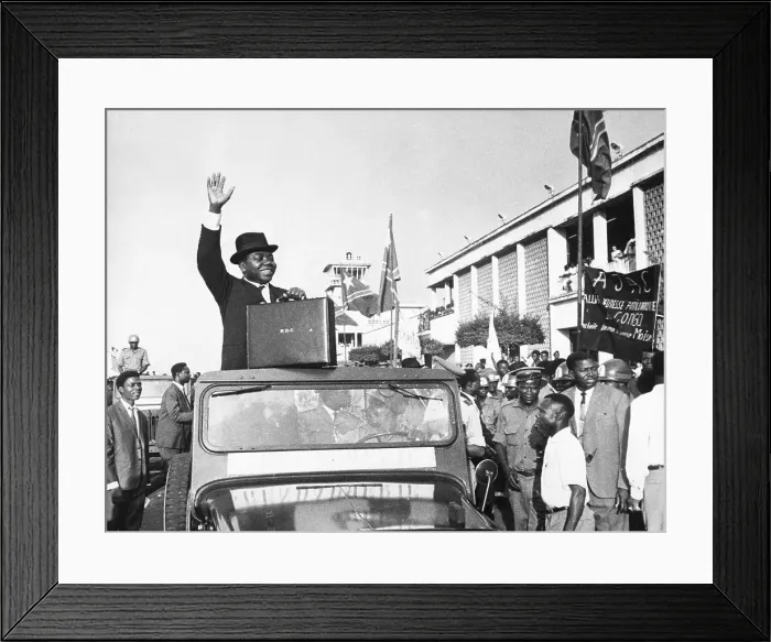 Framed Print : Moise Tshombe On Jeep Holding Briefcase Framed Print : Moise Tshombe On Jeep Holding Briefcase