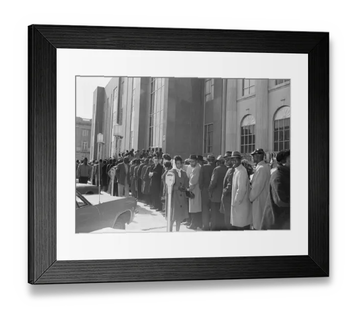 Framed Print : African Americans Lining Up for Voter Registration Framed Print : African Americans Lining Up for Voter Registration