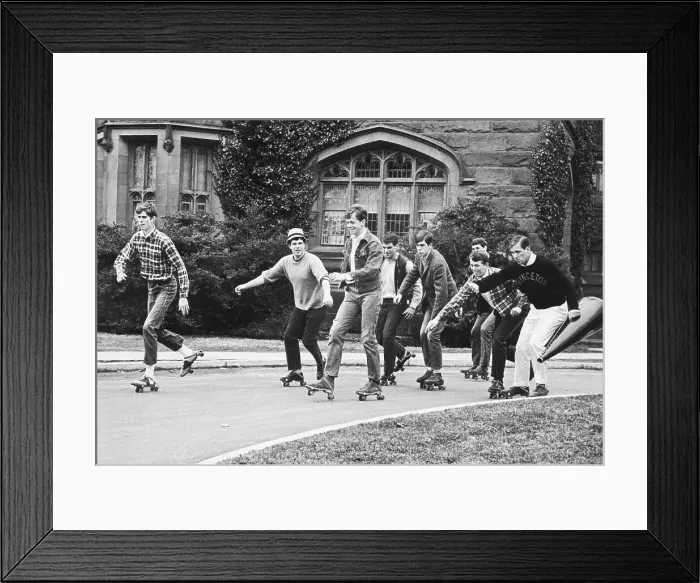 Framed Print : Group of Students Skating