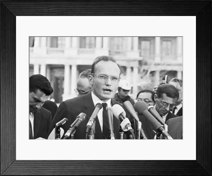 Framed Print : McGeorge Bundy Talks With Newsmen