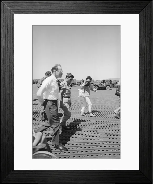 Framed Print : Politicians Walking on U. S. Base Framed Print : Politicians Walking on U. S. Base