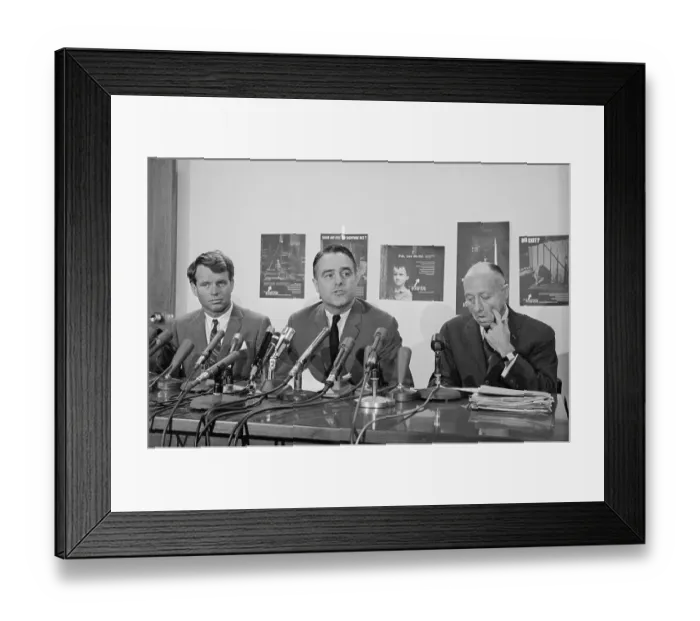 Framed Print : Sargent Shriver Speaking at a Press Conference Framed Print : Sargent Shriver Speaking at a Press Conference